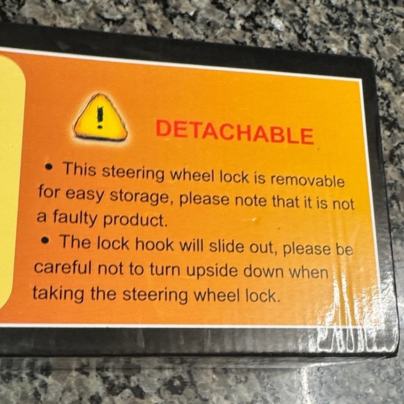Detachable Steering Wheel Lock - Orange NIB - Picture 4 of 6